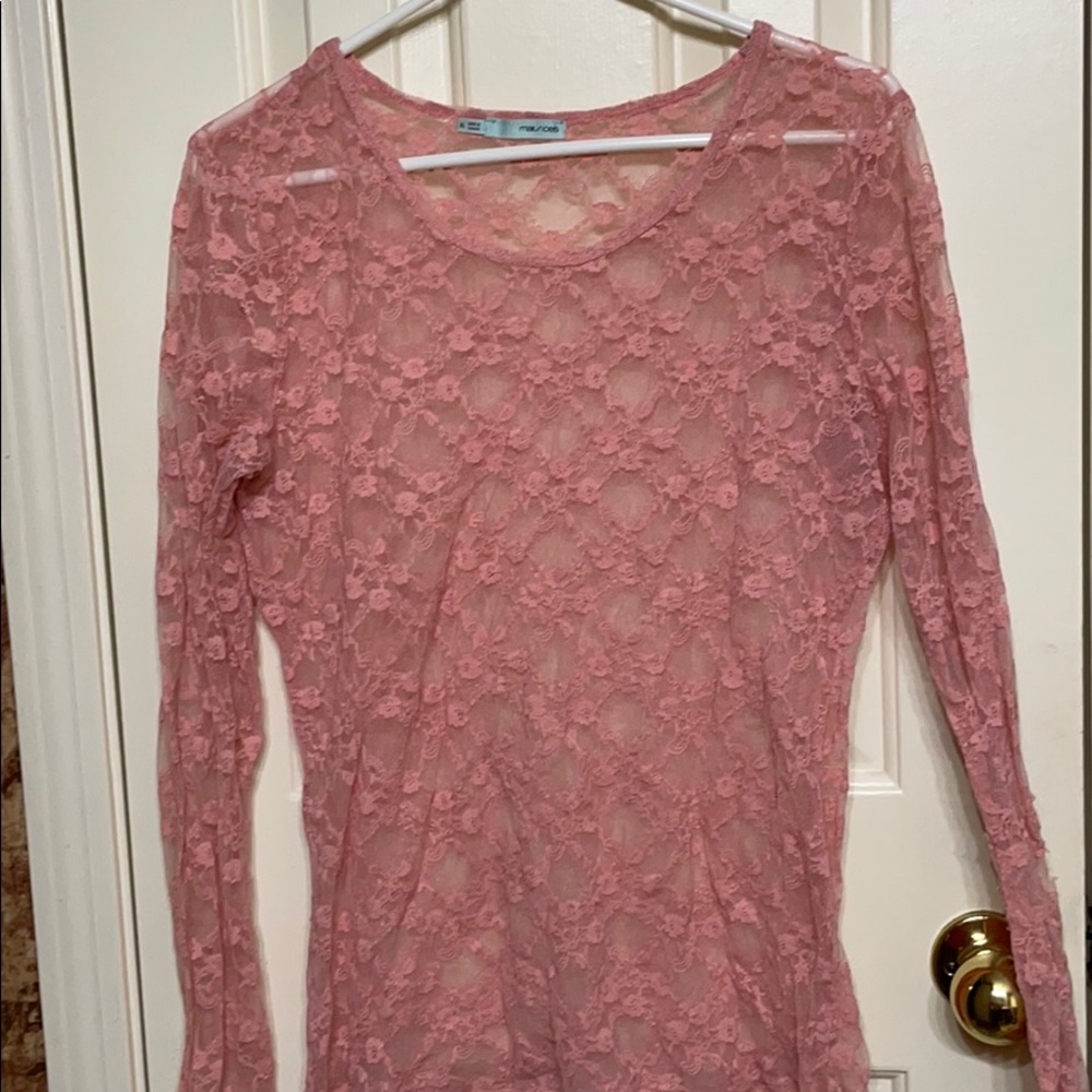 Pink lace shirt
